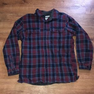 LL Bean Fleece Lined Flannel Jacket